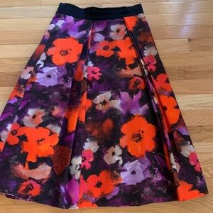 Milly a-line pleated print skirt